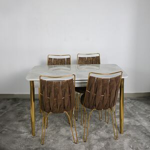 “305 – 140*90 MİLANO HG MASA – RAMBLA – GOLD İSKELET – SÜTUN AYAK