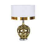Abajur De Cerâmica Dourado E27