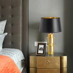 Abajur Em Metal Dourado 1x60w E27