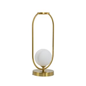 Abajur Luminaria De Mesa De Luxo Moderna Aro Orby Dourado-200*350-1xE27-Avida