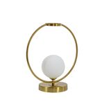 Abajur Luminaria De Mesa De Luxo Moderna Aro Orby Dourado-300*340-1xE27-Avida