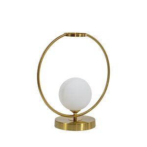 Abajur Luminaria De Mesa De Luxo Moderna Aro Orby Dourado-300*340-1xE27-Avida