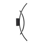 Arandela Minimalista Moderna Luxo Slim Led 10W 3CCT Integrado Ondas 60cm-Preto Avida