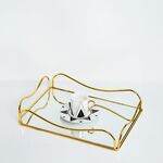 Bandeja Quadrada Dourado 2 Pcs