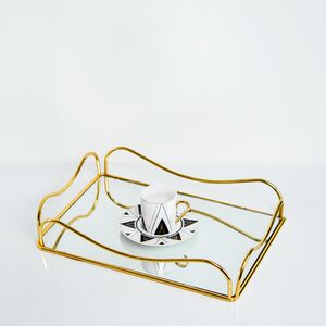 Bandeja Quadrada Dourado 2 Pcs