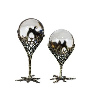 Bolas De Cristal Duplas Dourada