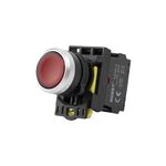 Botão de Pressão Luminoso Vermelho 1NO A5-01D