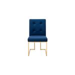 Cadeira   para sala e escritório azul e dourado