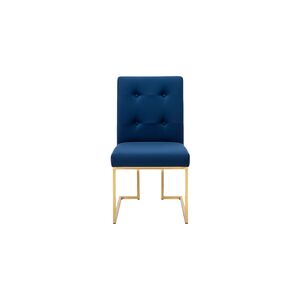 Cadeira   para sala e escritório azul e dourado