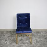 Cadeira   para sala e escritório azul e dourado