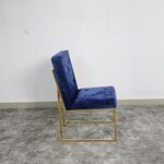 Cadeira   para sala e escritório azul e dourado