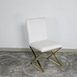 Cadeira para sala e escritório branco e dourado