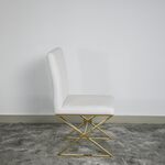 Cadeira para sala e escritório branco e dourado