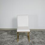 Cadeira para sala e escritório branco e dourado