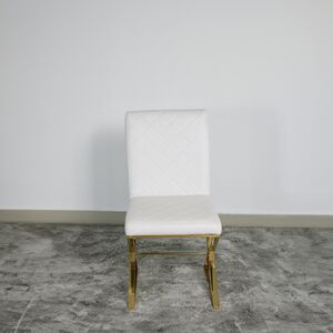 Cadeira para sala e escritório branco e dourado