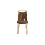 Cadeira para sala e escritório castanho e dourado