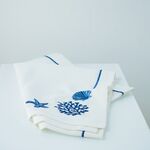 Caminho de mesa marinho com bordados azul