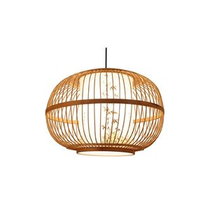 Candeeiro de teto Metal-Bambo-D40×H25CM-1×27-Avıda