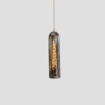 Candeeiro de Teto Suspenso Cilindro de Vidro Cromo 1*E27-100*400-Avida