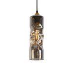 Candeeiro de Teto Suspenso Cilindro de Vidro Cromo 120*400 1×27-Avida