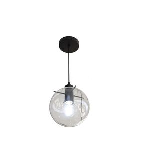 Candeeiro de teto suspenso vidro φ150 1×27-Fumo-Avida