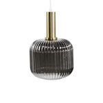 Candeeiro de teto suspenso vidro φ200*360 1×27-Fumo Dourado-Avida