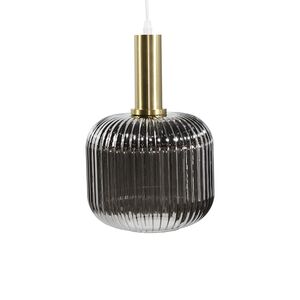 Candeeiro de teto suspenso vidro φ200*360 1×27-Fumo Dourado-Avida