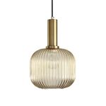 Candeeiro de teto suspenso vidro φ200*450 1×27-Dourado-Avida