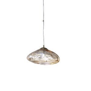 Candeeiro de teto suspenso vidro φ200*H1000 1×27- Dourado-Avida