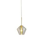 Candeeiro de teto suspenso vidro φ230*H215 1×27-Trans,Dourado-Avida