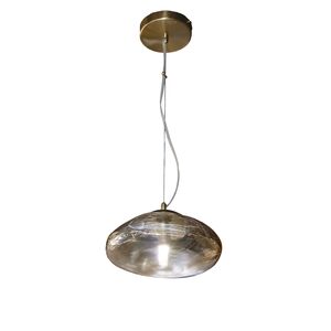 Candeeiro de teto suspenso vidro φ300*H1000 1×27- Dourado-Avida