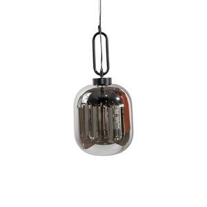 Candeeiro de teto suspenso vidro Ø350*H570 1×27-Fumo-Avida