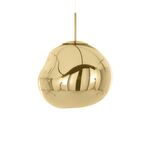 Candeeiro de teto suspenso vidro φ360 1×27- Crm Dourado-Avida