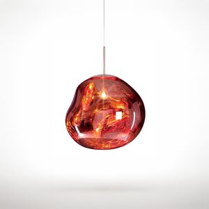 Candeeiro de teto suspenso vidro φ360 1×27-Vrml Dourado-Avida