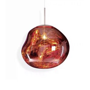 Candeeiro de teto suspenso vidro φ360 1×27-Vrml Dourado-Avida