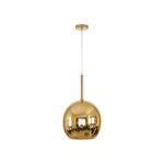 Candeeiro de teto suspenso vidro D130 1×27-Dourado-Avida