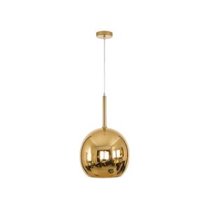 Candeeiro de teto suspenso vidro D130 1×27-Dourado-Avida