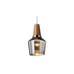 Candeeiro de teto suspenso vidro D140*H240 1×27-Fumo-Avida