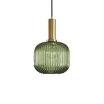 Candeeiro de teto suspenso vidro D200*H300 1×27-Verde Dourado-Avida