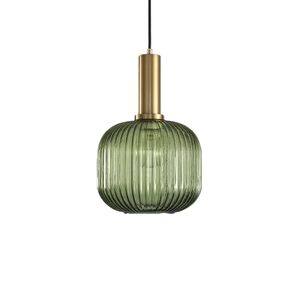 Candeeiro de teto suspenso vidro D200*H300 1×27-Verde Dourado-Avida