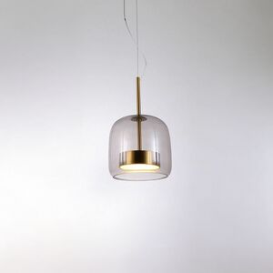 Candeeiro de teto suspenso vidro D220*340 1*5W LED-Trans.Dourado-Avida