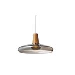 Candeeiro de teto suspenso vidro D330*H170 1×27-Fumo-Avida