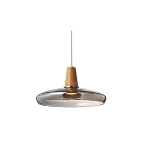 Candeeiro de teto suspenso vidro D330*H170 1×27-Fumo-Avida