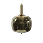 Candeeiro de teto suspenso vidro D350*500 1×27-Dourado-Avida