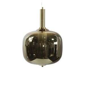 Candeeiro de teto suspenso vidro D350*500 1×27-Dourado-Avida