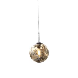 Candeeiro de teto suspenso vidro-Dourado 25cm-1×27-Avida