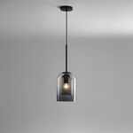 Candeeiro de teto suspenso vidro Fumo φ150 1×27-Avida