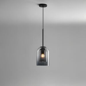 Candeeiro de teto suspenso vidro Fumo φ150 1×27-Avida