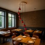 Candeeiro De Teto Vermelha Para Restaurantes/Cuzinha 8x40w E27