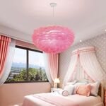 Candeeiro Infantil Penas Rosa 1x E27 40w